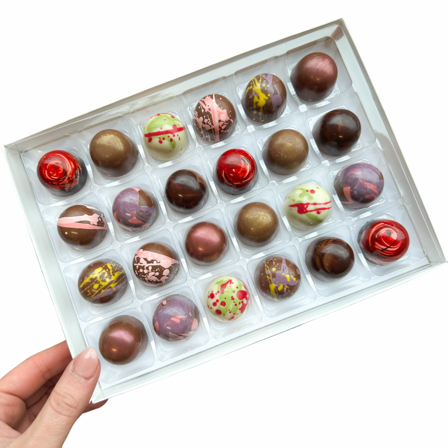 Hand-Painted Christmas Bonbons Gift Box (6/12/24) – Artisanal Chocolates PREORDER